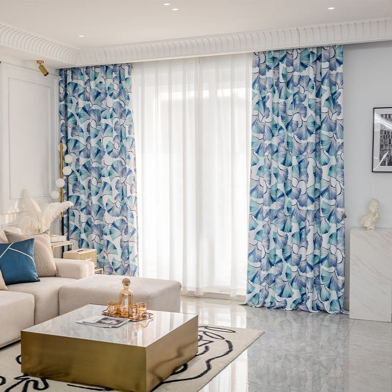 Måttbeställd Gardin Gardin I Nordisk Stil Med Lövtryck