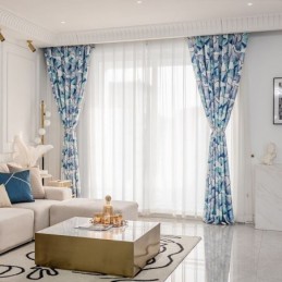 Måttbeställd Gardin Gardin I Nordisk Stil Med Lövtryck