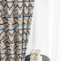 Mörkläggningsgardiner Geometriskt Mönstrat Nordiskt Snö Neil