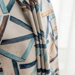 Mörkläggningsgardiner Geometriskt Mönstrat Nordiskt Snö Neil