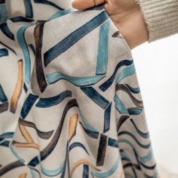 Mörkläggningsgardiner Geometriskt Mönstrat Nordiskt Snö Neil