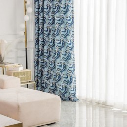 Mönstrade Gardiner I Skandinavisk Stil Med Chenillemönster