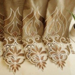 Chenillebroderigardin Måttbeställd Halvmörkläggande Gardin Europeisk Blomma För Vardagsrum/Sovrum