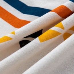 Nordiska Linnegardiner Geometriskt Tryckta För Vardagsrum Och Sovrum