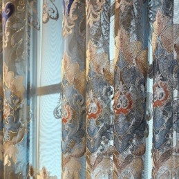 Mörkläggande Chenillegardin Med Måttbeställning, Europeisk Blombroderi, Vardagsrumssovrum