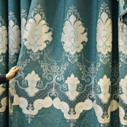 Broderad Gardin Måttbeställd Gardin Europeisk Blomma Halvmörkläggande För Vardagsrum/Sovrum