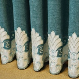 Broderad Gardin Måttbeställd Gardin Europeisk Blomma Halvmörkläggande För Vardagsrum/Sovrum