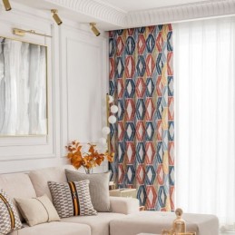 Mönstrad Chenillegardin Med...