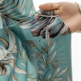 Mörkläggningsgardiner I Chenille Med Europeiskt Blommönster