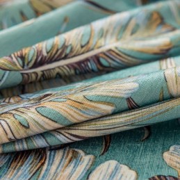 Mörkläggningsgardiner I Chenille Med Europeiskt Blommönster