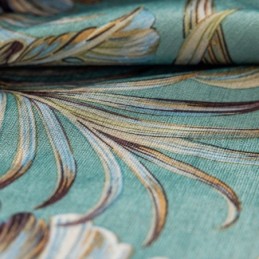 Mörkläggningsgardiner I Chenille Med Europeiskt Blommönster