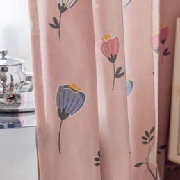 Måttbeställd Bomullsgardin Blommigt Tryckt Nordisk Stil