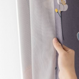 Måttbeställd Bomullsgardin Blommigt Tryckt Nordisk Stil