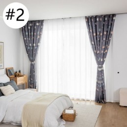 Måttbeställd Bomullsgardin Blommigt Tryckt Nordisk Stil