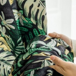 Mörkläggningsgardiner I Chenille Med Europeiskt Blommönster