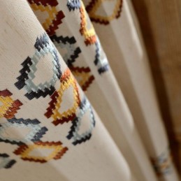 Mörkläggningsgardin I Bomull Och Linne, Måttbeställd, Nordisk, Geometrisk, Broderad, För Vardagsrum, Sovrum