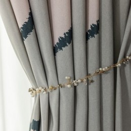 Bomullsgardin Måttbeställd Gardin Hjärtformad Tryckt Nordisk