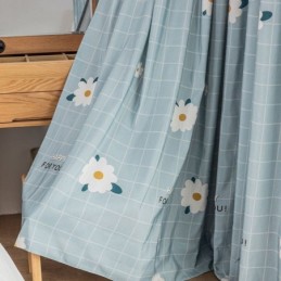 Måttbeställd Bomullsgardin Blommigt Tryckt Nordisk Stil