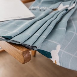 Måttbeställd Bomullsgardin Blommigt Tryckt Nordisk Stil