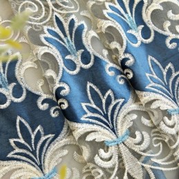 Halvmörkläggningsgardin Måttbeställd Gardin Med Europeisk Blombroderi För Vardagsrum/Sovrum