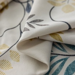 Måttbeställd Bomullsgardin I Nordisk Stil Med Lövtryck