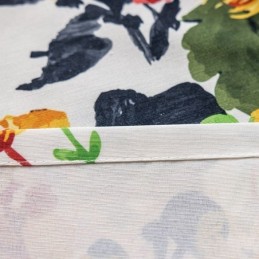 Måttbeställd Bomullsgardin Med Växttryck I Nordisk Stil