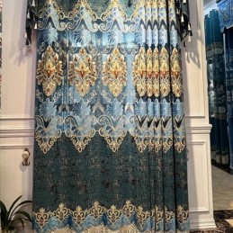 Mörkläggande Chenillegardin Med Måttbeställning, Europeisk Blombroderi, För Vardagsrum/Sovrum