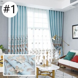 Nordiska Mörkläggningsgardiner Med Blombroderi För Vardagsrum Och Sovrum