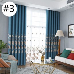 Nordiska Mörkläggningsgardiner Med Blombroderi För Vardagsrum Och Sovrum