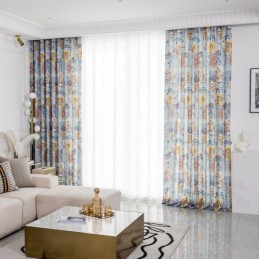 Nordisk Stil Gardin Måttbeställd Gardin Blommigt Mönstrad Bomull