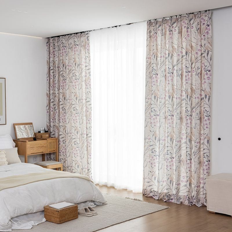 Nordisk Stil Gardin Måttbeställd Gardin Bomullsvävt Tryckt