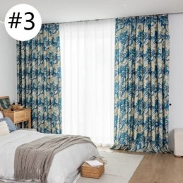 Måttbeställd Bomullsgardin Med Bladmönster I Amerikansk Stil