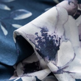 Blommigt Mönstrad Gardin Måttbeställd Gardin I Bomull I Nordisk Stil