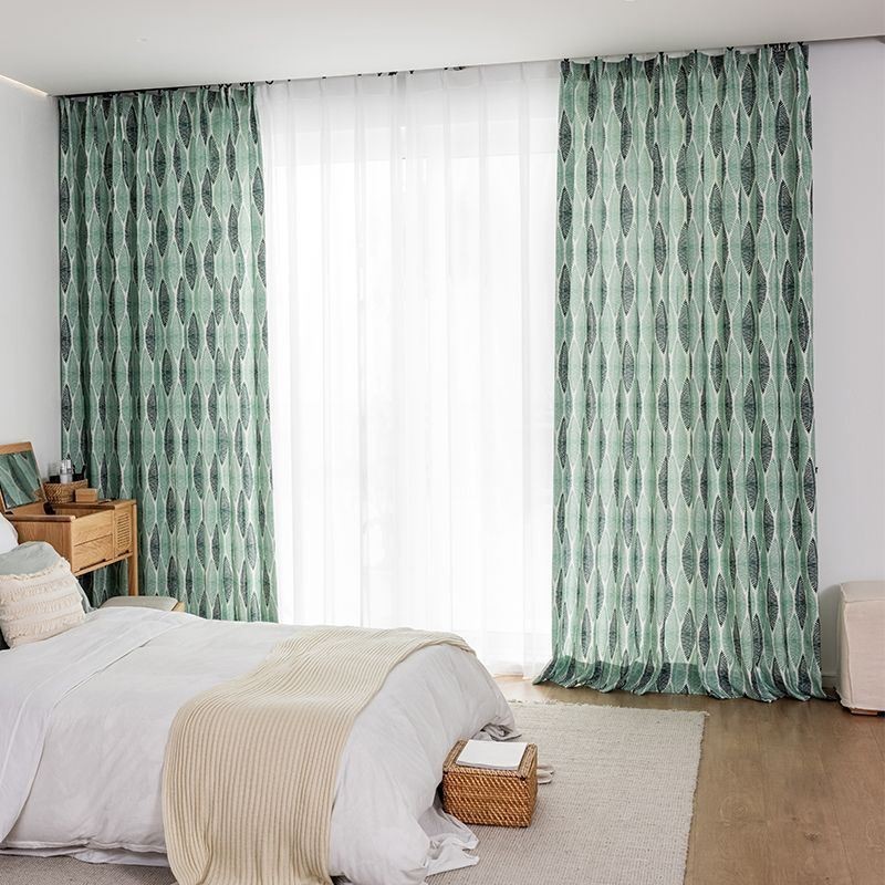 Mönstrad Gardin I Bomull, Nordisk Stil, Måttbeställd