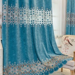 Mörkläggningsgardin Måttbeställd Gardin Geometrisk Broderi Nordisk Stil För Vardagsrum Sovrum