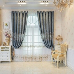 Mörkläggningsgardin Måttbeställd Gardin Geometrisk Broderi Nordisk Stil För Vardagsrum Sovrum