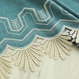 Chenille Halvmörkläggningsgardiner I Kinesisk Stil Med Bergsbroderi I Vardagsrums- Och Sovrumsstil