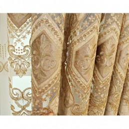 Mörkläggande Chenillegardin Med Måttbeställning, Europeisk Blombroderi, Vardagsrumssovrum