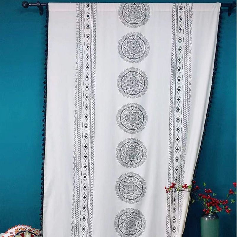 Mönstrad Linnegardin, Måttbeställd, Nordisk Stil För Vardagsrum Och Sovrum