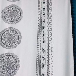 Mönstrad Linnegardin, Måttbeställd, Nordisk Stil För Vardagsrum Och Sovrum