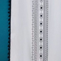 Mönstrad Linnegardin, Måttbeställd, Nordisk Stil För Vardagsrum Och Sovrum