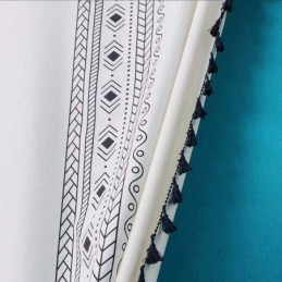 Mönstrad Linnegardin, Måttbeställd, Nordisk Stil För Vardagsrum Och Sovrum