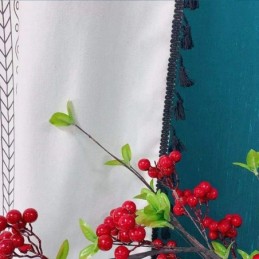 Mönstrad Linnegardin, Måttbeställd, Nordisk Stil För Vardagsrum Och Sovrum