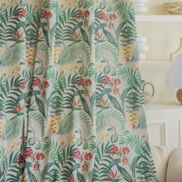 Bomullsgardin Måttbeställd Gardin Amerikansk Stil Med Växttryck