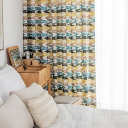 Bomullsgardin Måttbeställd Gardin Nordisk Stil Tryckt