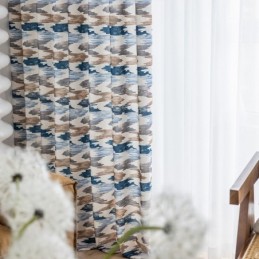 Bomullsgardin Måttbeställd Gardin Nordisk Stil Tryckt