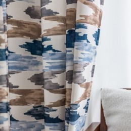 Bomullsgardin Måttbeställd Gardin Nordisk Stil Tryckt