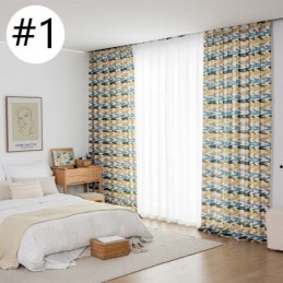 Bomullsgardin Måttbeställd Gardin Nordisk Stil Tryckt