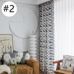 Bomullsgardin Måttbeställd Gardin Nordisk Stil Tryckt