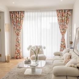 Måttbeställd Gardin Gardin Med Växttryck I Amerikansk Stil